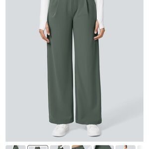 HALARA Wide-Leg Pants in Deep Green